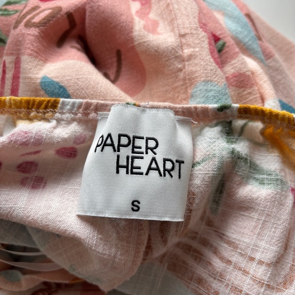 Paper Heart womens pink‎ Linen Blend sleeveless Maxi Fruit Dress size small - Picture 10 of 11